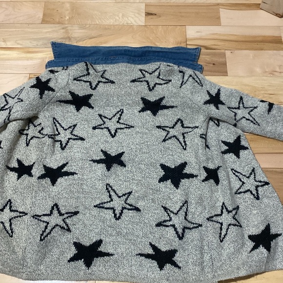 Igigli Star Patterned Cardigan with Denim Collar - Picture 17 of 17